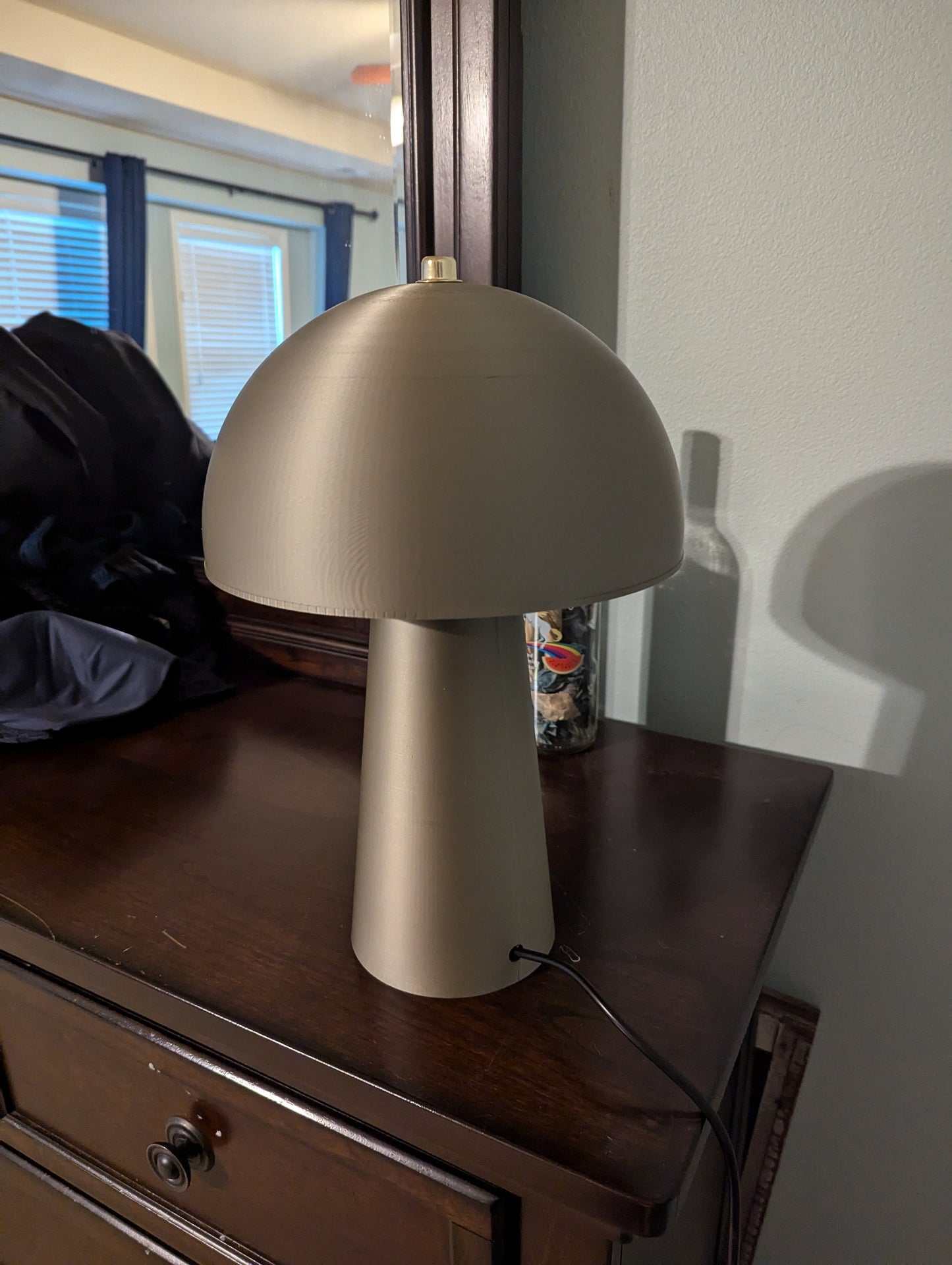 Mushroom Lamp; Modern Bedside Lamp; Iridium Gold Metallic