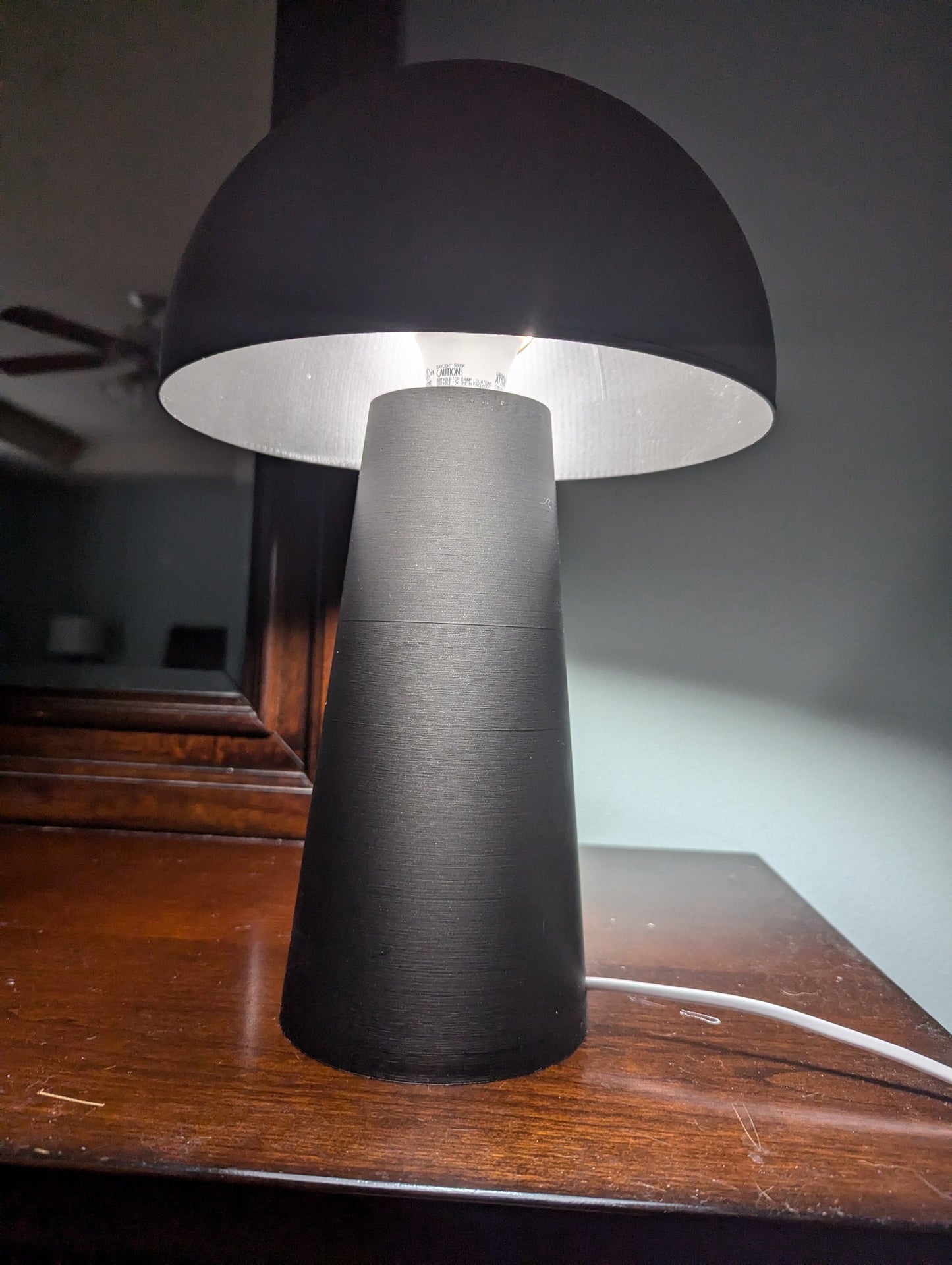 Mushroom Lamp; Modern Bedside Lamp; Iron Gray Metallic