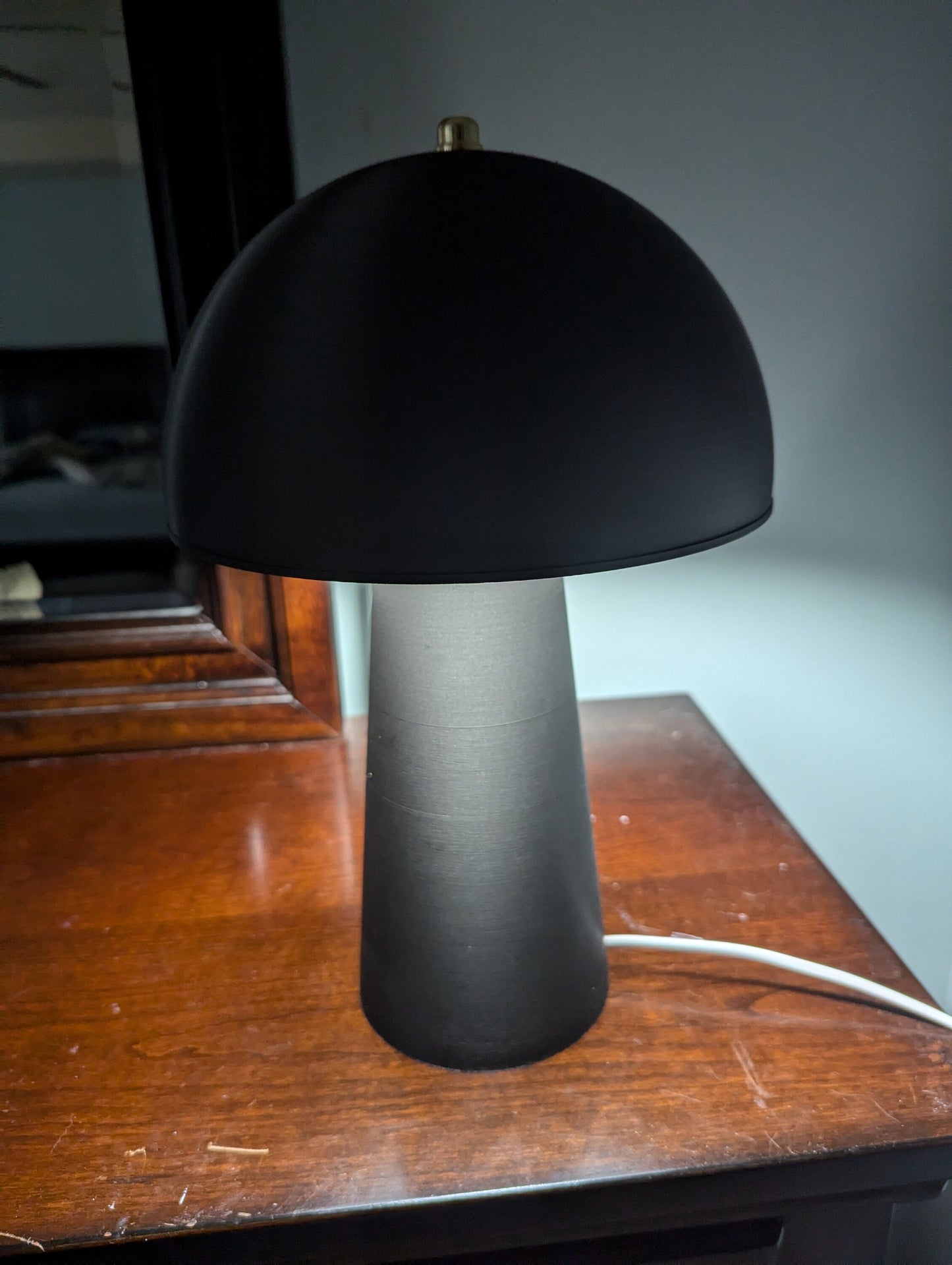 Mushroom Lamp; Modern Bedside Lamp; Iron Gray Metallic
