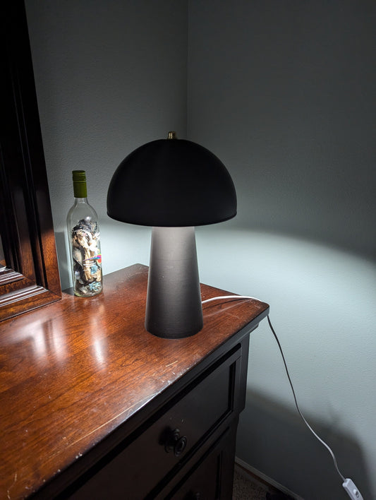 Mushroom Lamp; Modern Bedside Lamp; Iron Gray Metallic
