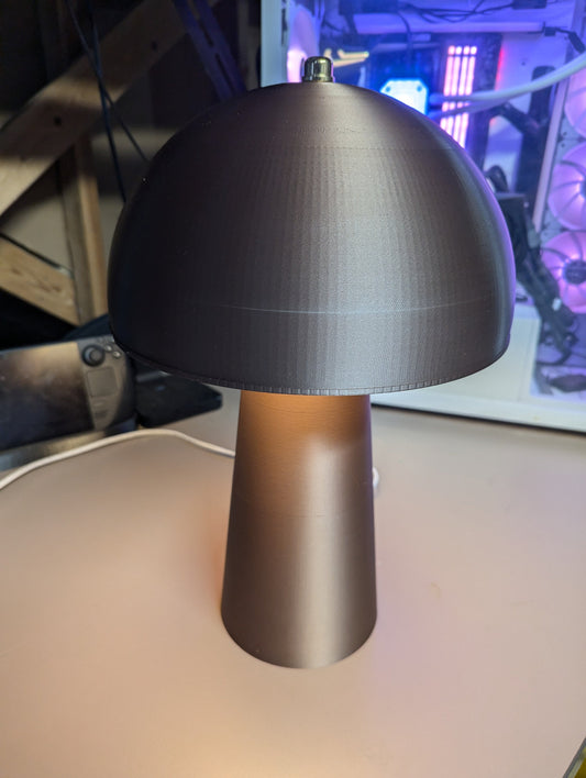 Mushroom Lamp; Modern Bedside Lamp; Copper Brown Metallic